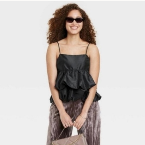 Target x A New Fay tiered taffeta bubble tank top NWT size small - Picture 2 of 11